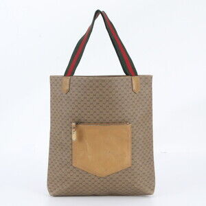 Gucci Old Micro GG Sherry Line Leather Tote Bag Shoulder Business for Men